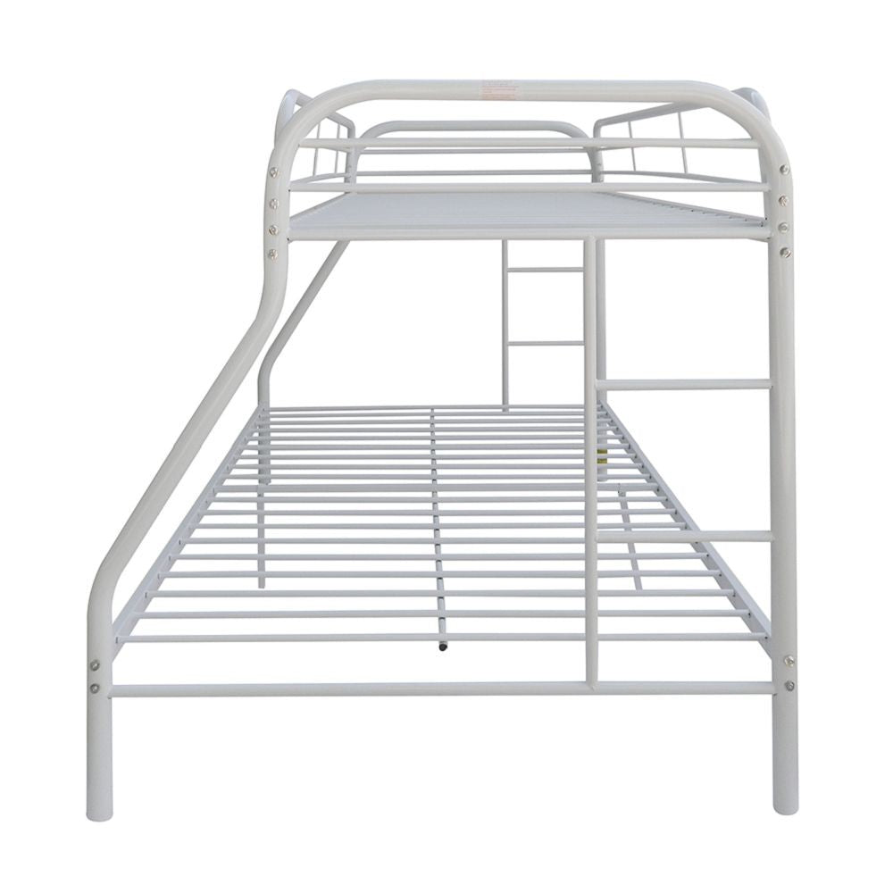 White  Twin Over Full Size Bunk Bed