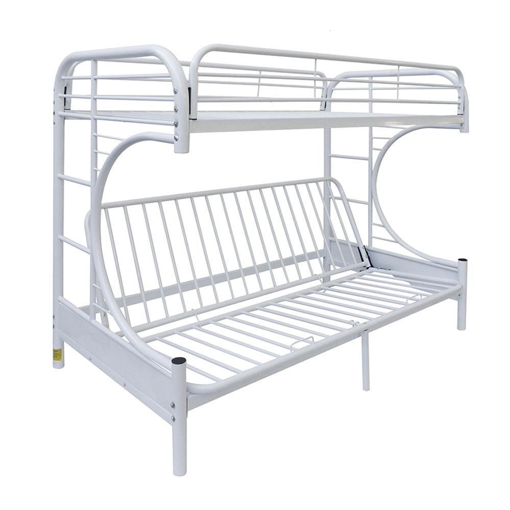 White Twin Over Full Futon Bunk Bed
