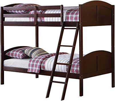 Brown Twin Over Twin Classic Bunk Bed