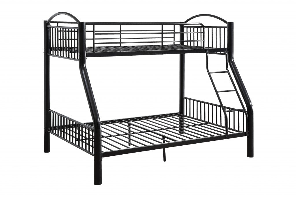 Black Traditional Twin Over Full Bunk Bed