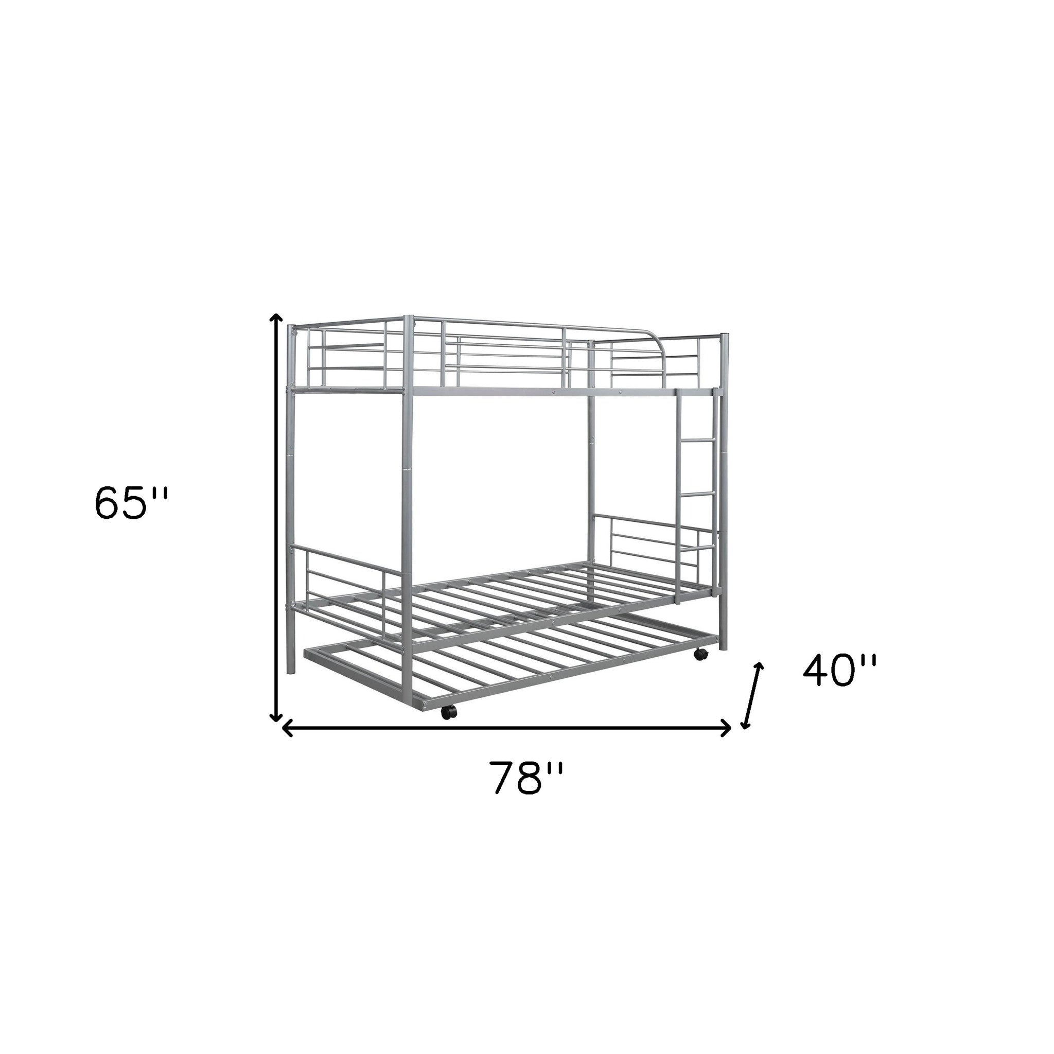 Silver Twin over Twin Traditional Steel Bunk Bed