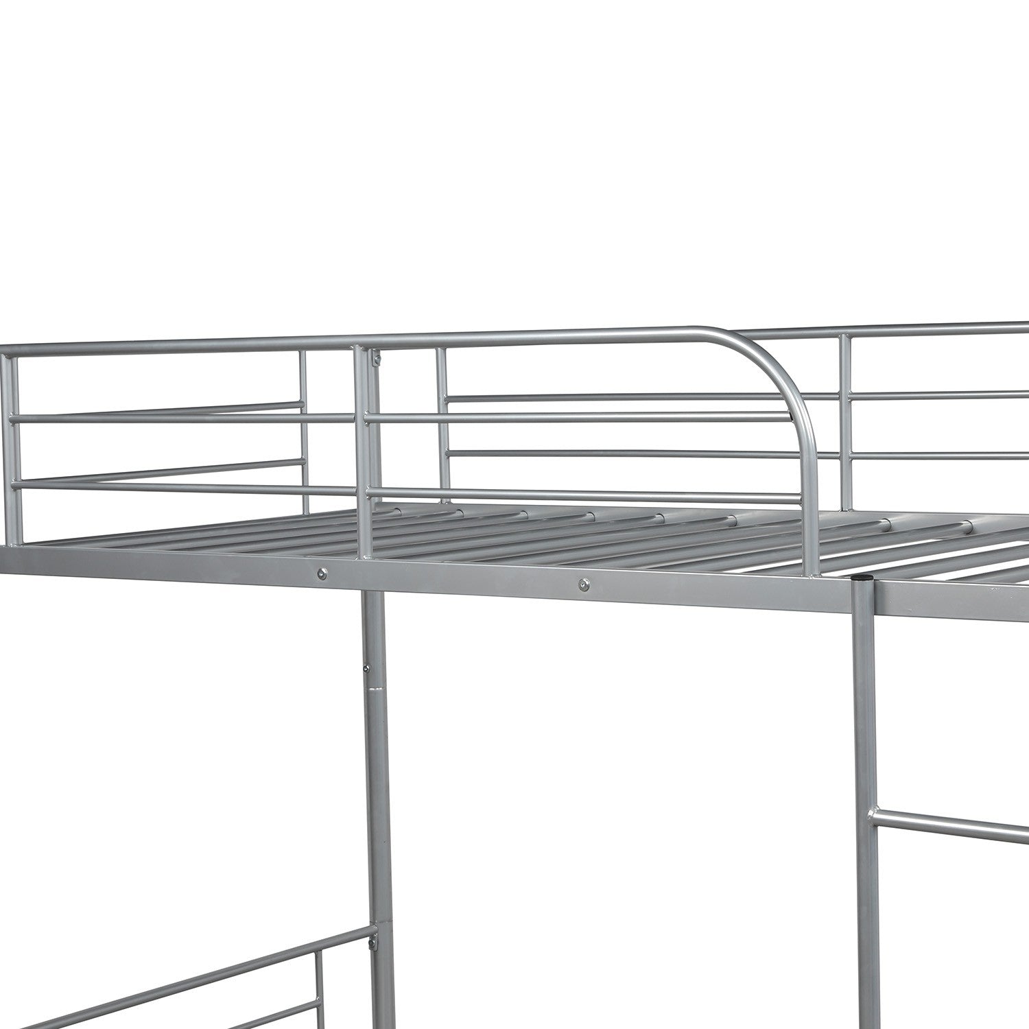 Silver Twin over Twin Traditional Steel Bunk Bed