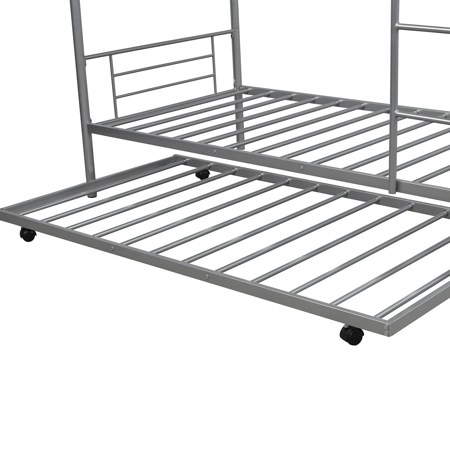 Silver Twin over Twin Traditional Steel Bunk Bed