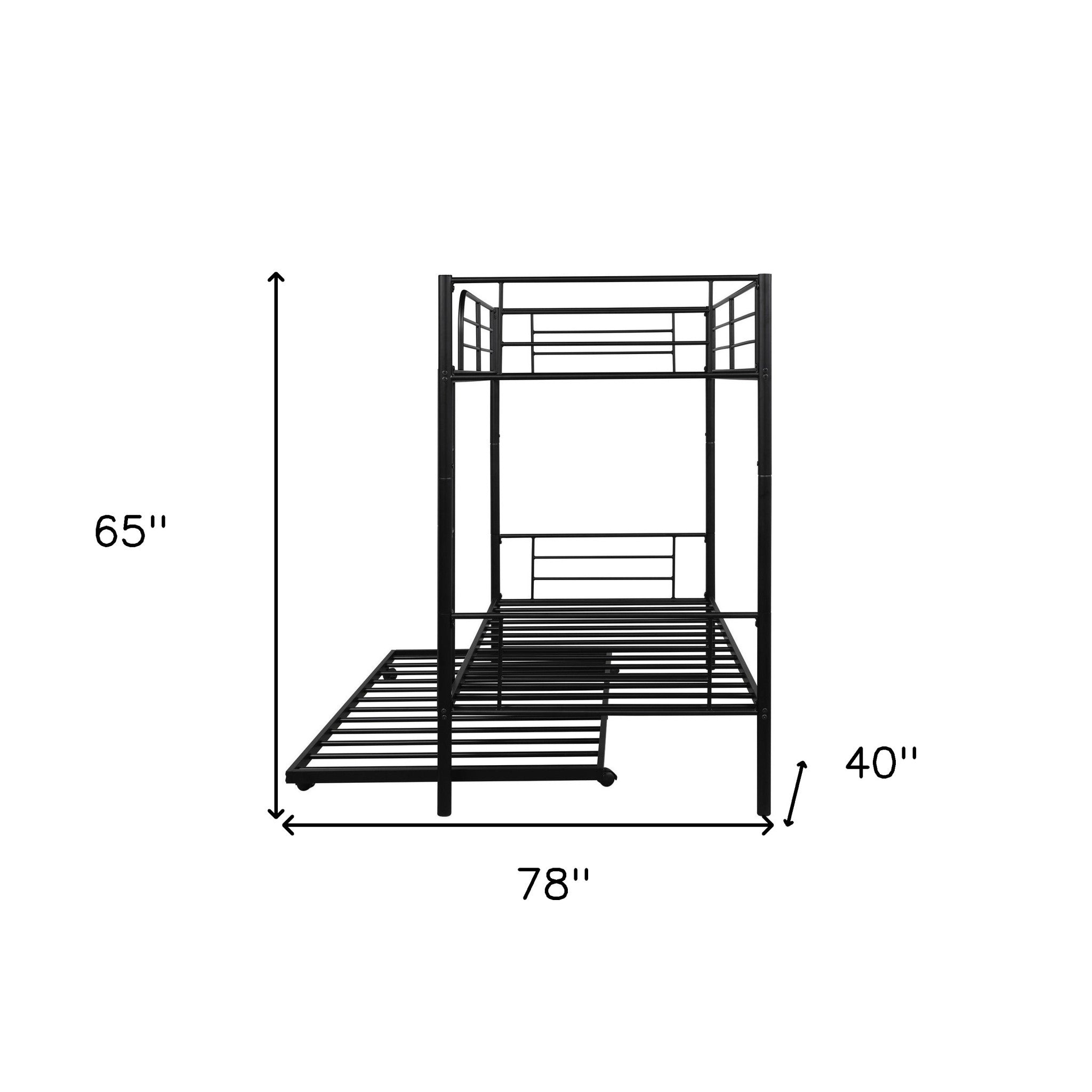 Black Twin over Twin Traditional Steel Bunk Bed