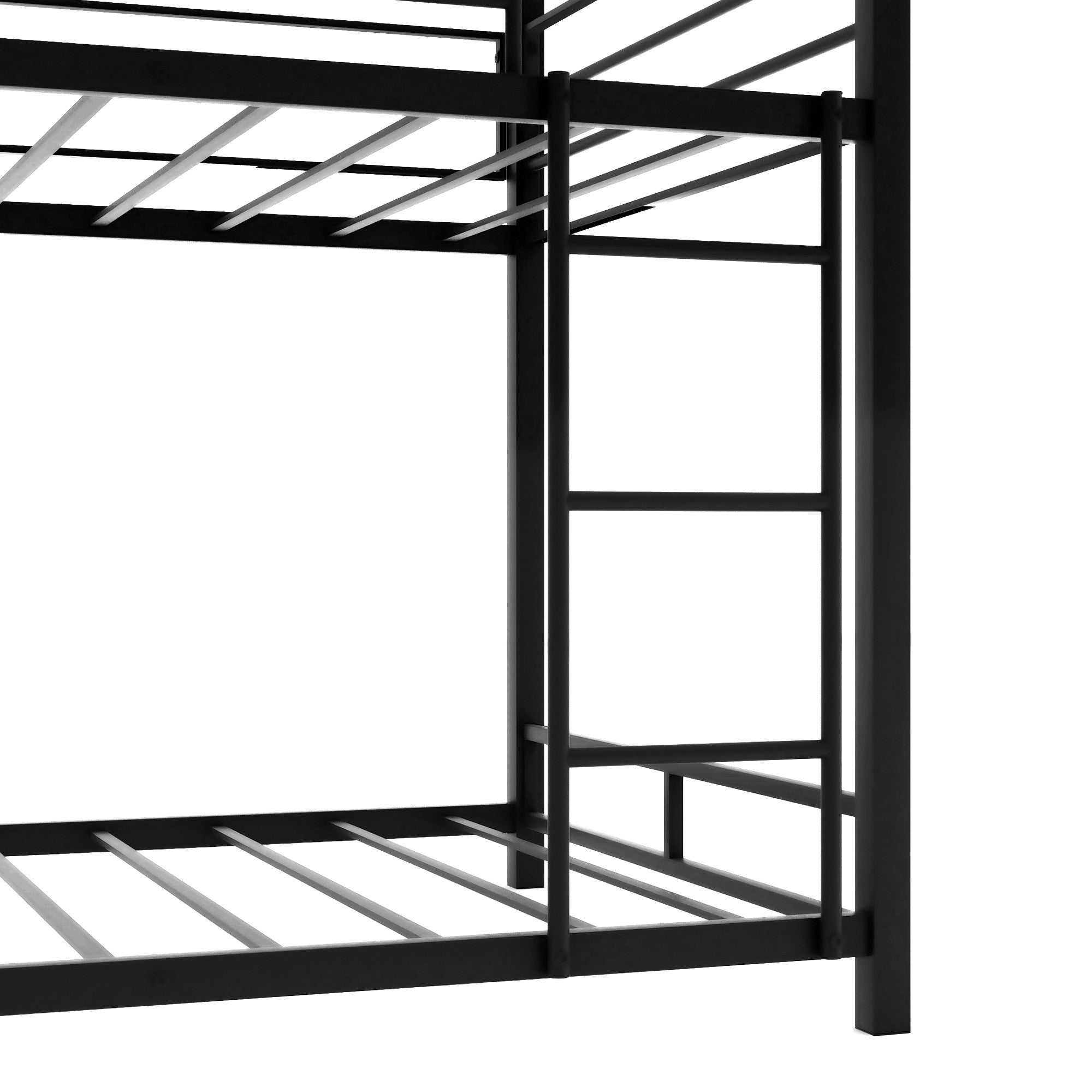 Black Twin Over Twin Over Twin Traditional Bunk Bed