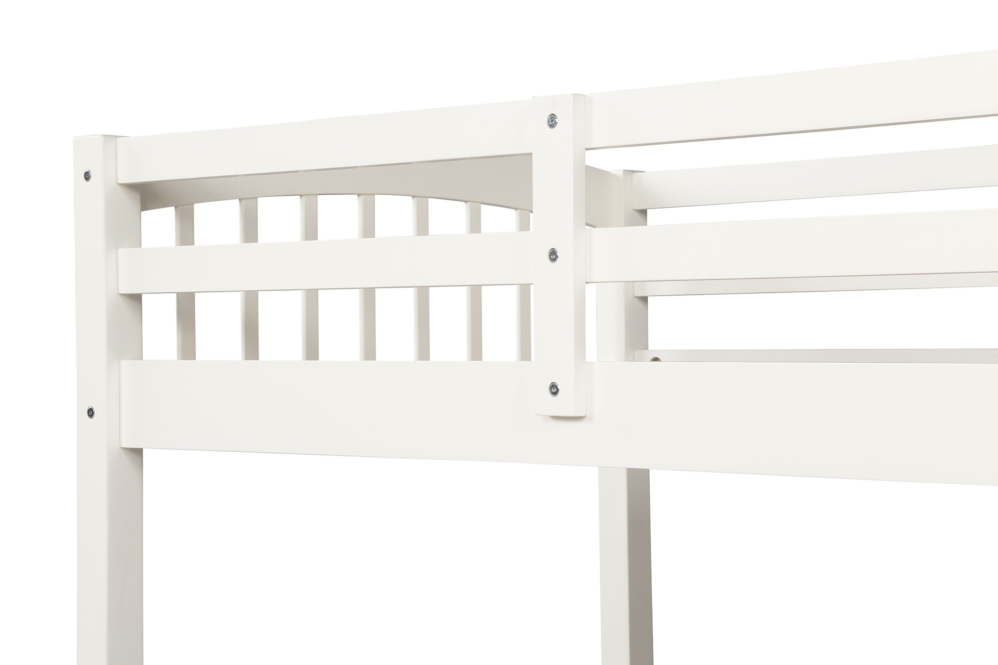White Twin Over Twin Bunk Bed with Trundle and Drawers