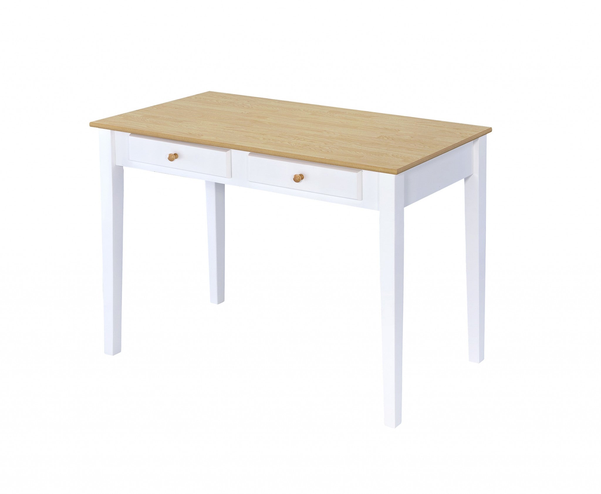 20" Brown and White Wood Writing Desk