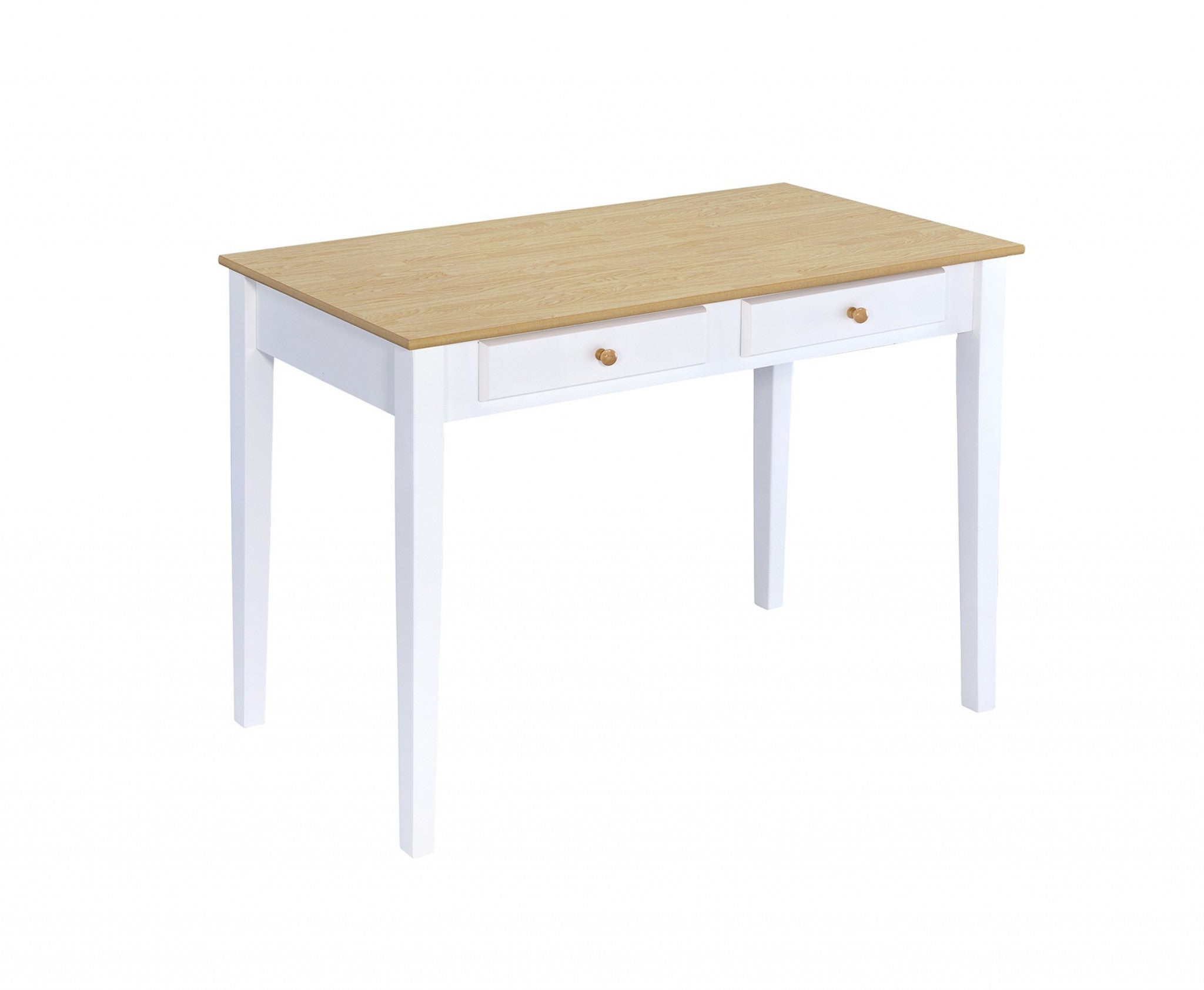 20" Brown and White Wood Writing Desk