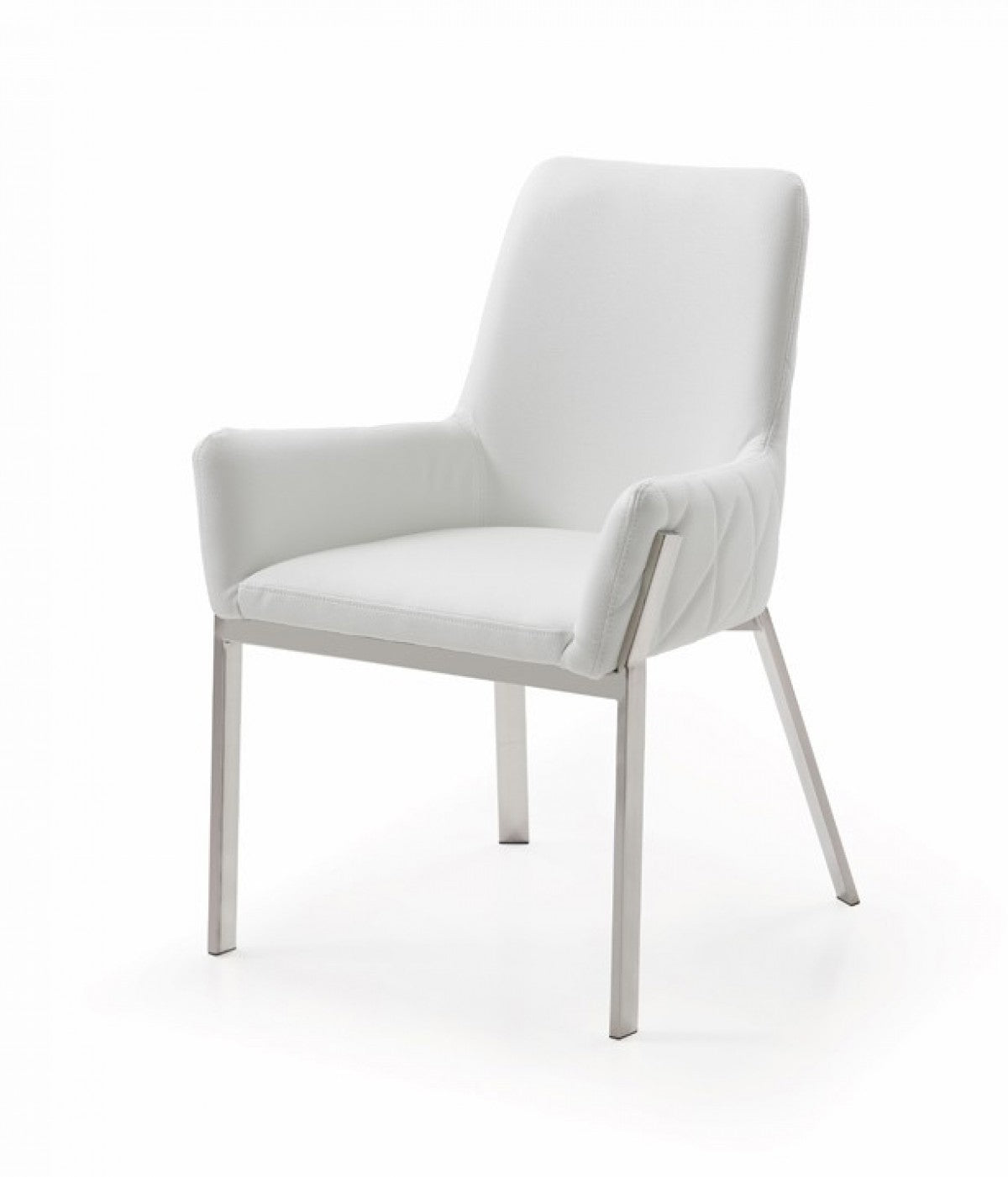 White Faux Leather Dining Chair