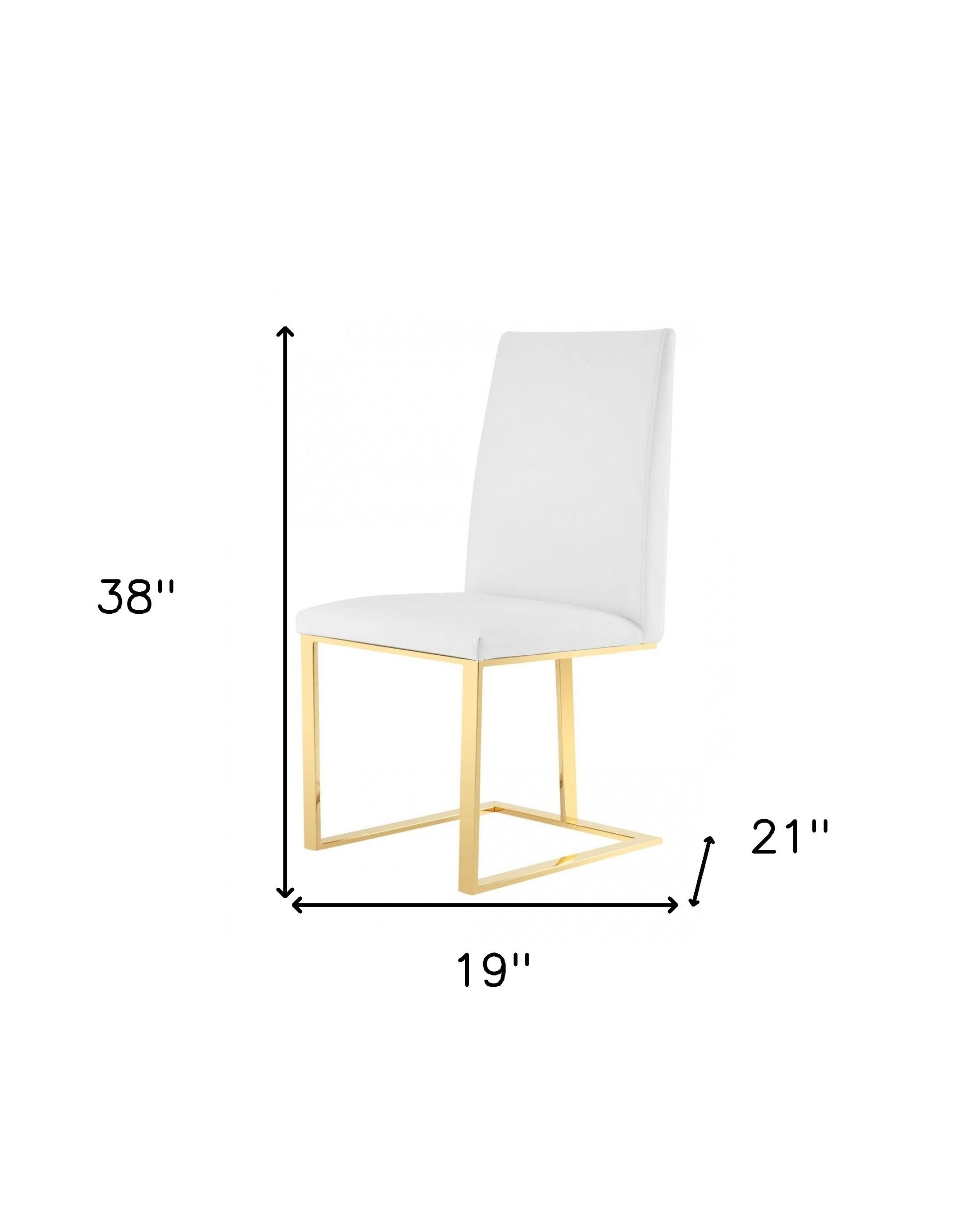 White Gold Contemporary Dining Chair