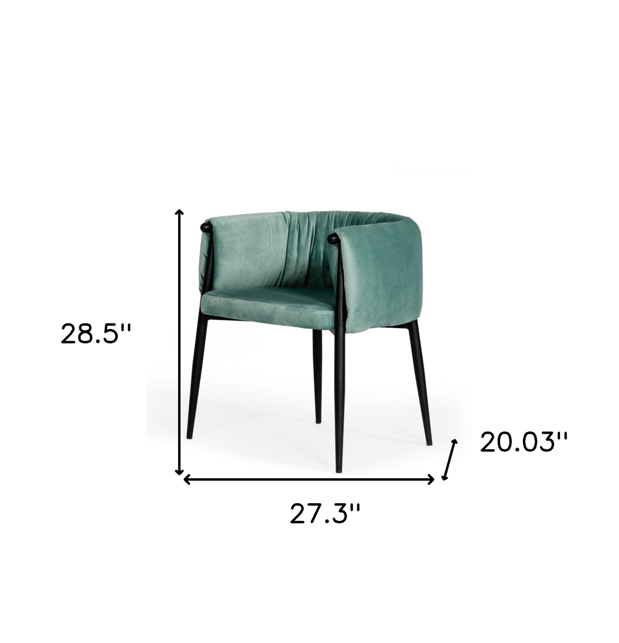 Mod Light Green and Black Velvet Dining or Side Chair