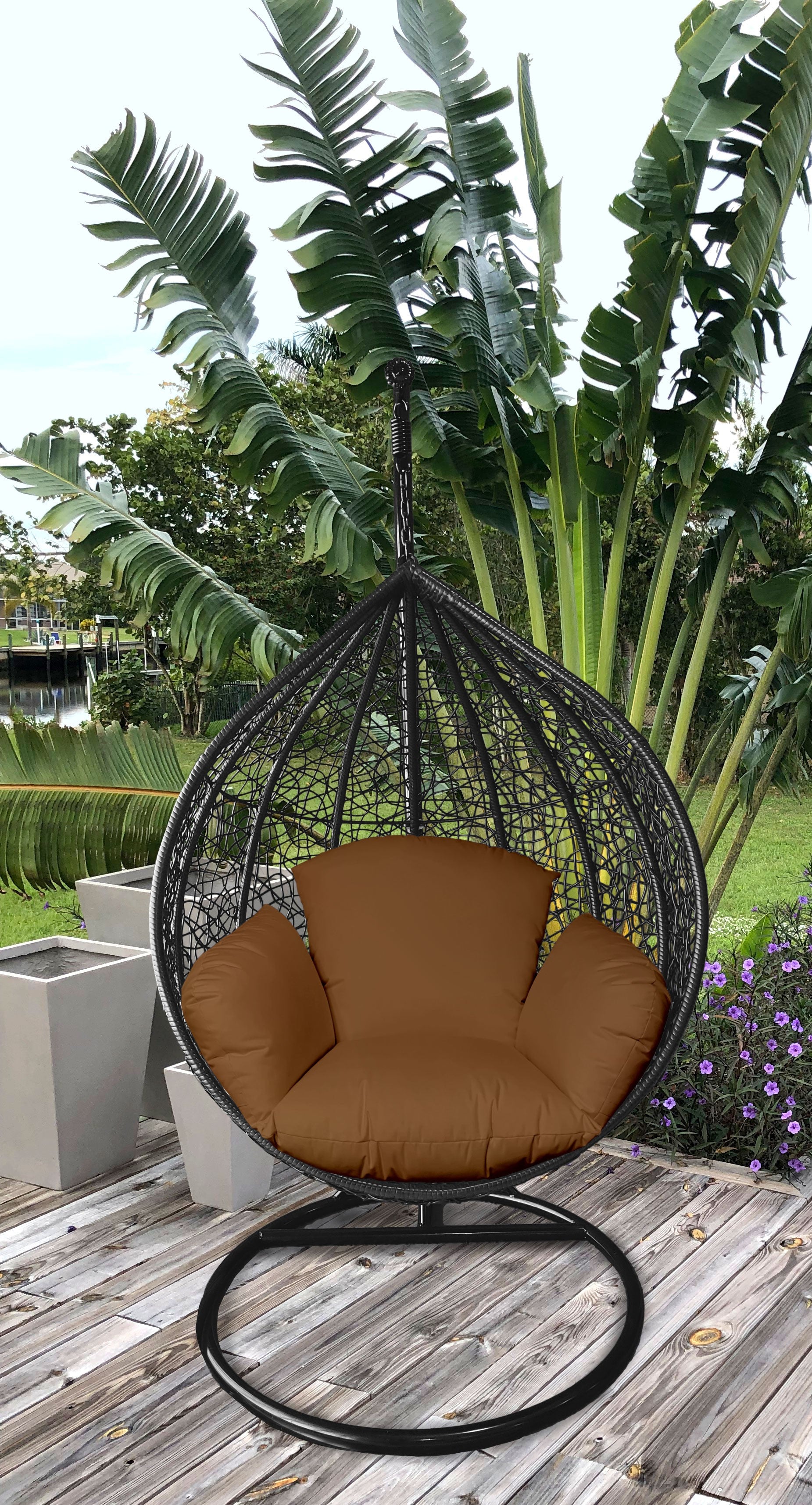 Primo Brown Indoor Outdoor Replacement Cushion for Egg Chair