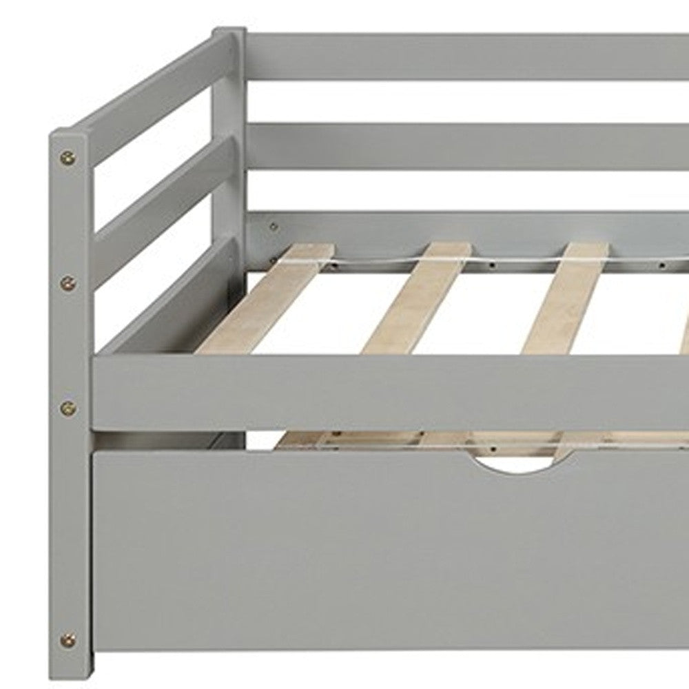 Gray Twin Bed with Trundle
