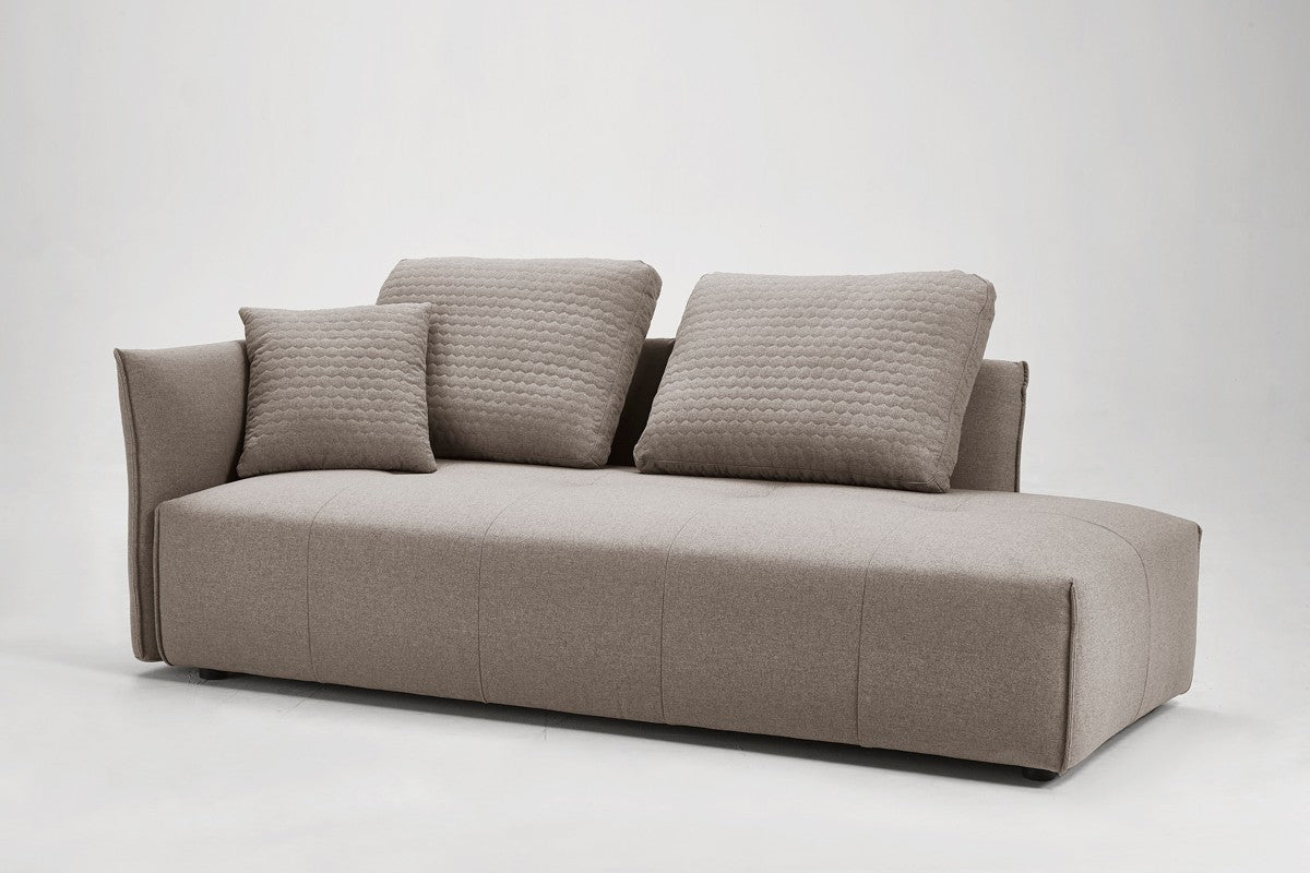 Light Gray Polyester Modular L Shaped Two Piece Sofa and Chaise Sectional