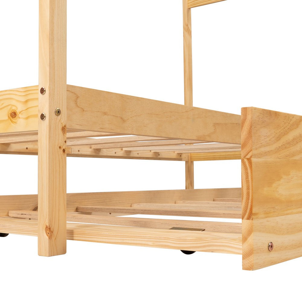 Natural Wood Twin with Trundle