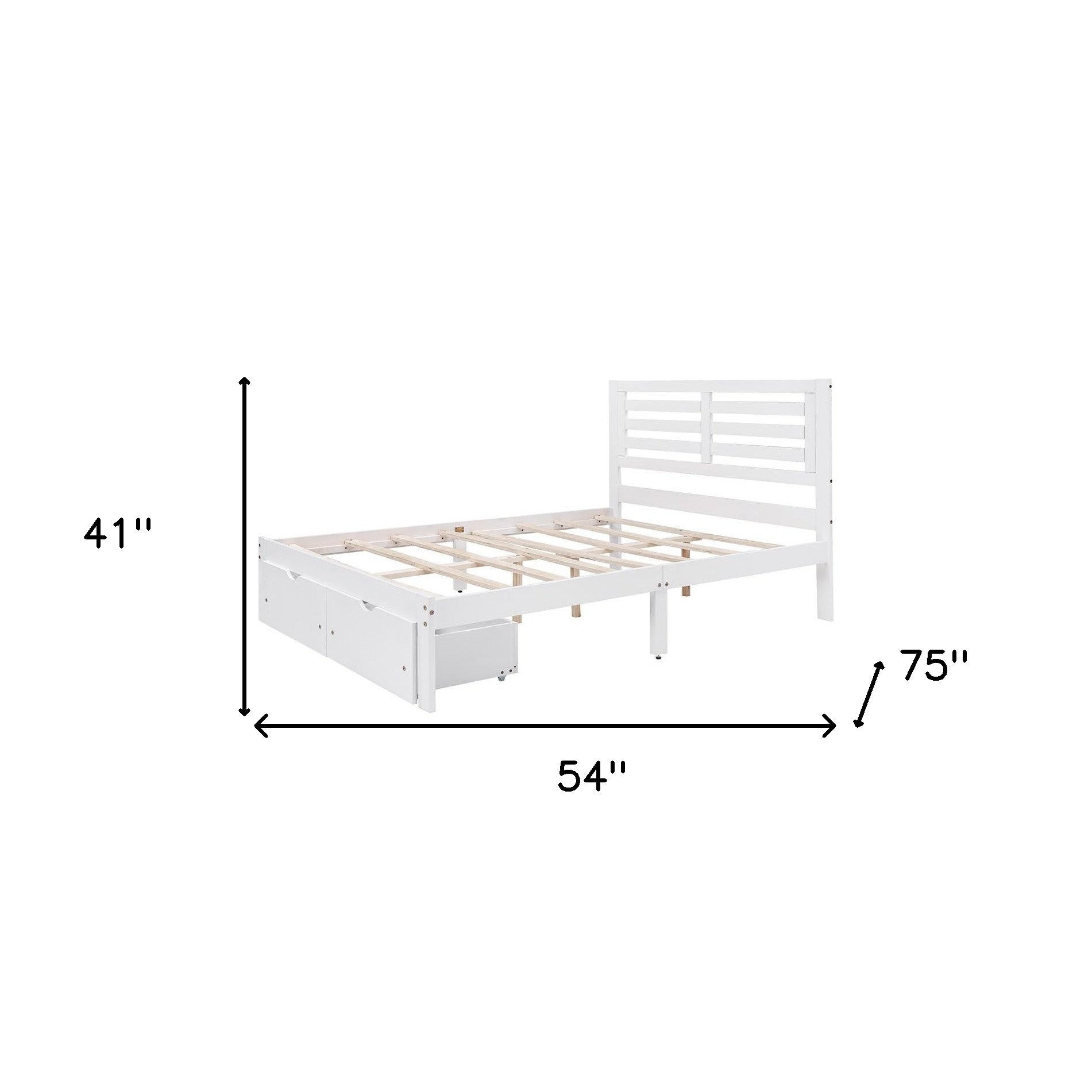 White Solid and Manufactured Wood Full Bed