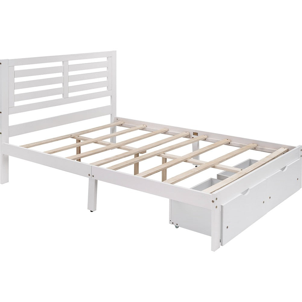 White Solid and Manufactured Wood Full Bed