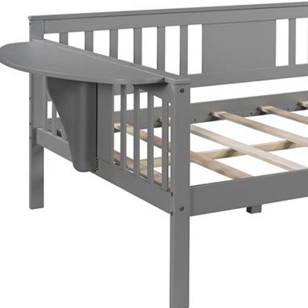 Gray Solid and Manufactured Wood Full Bed