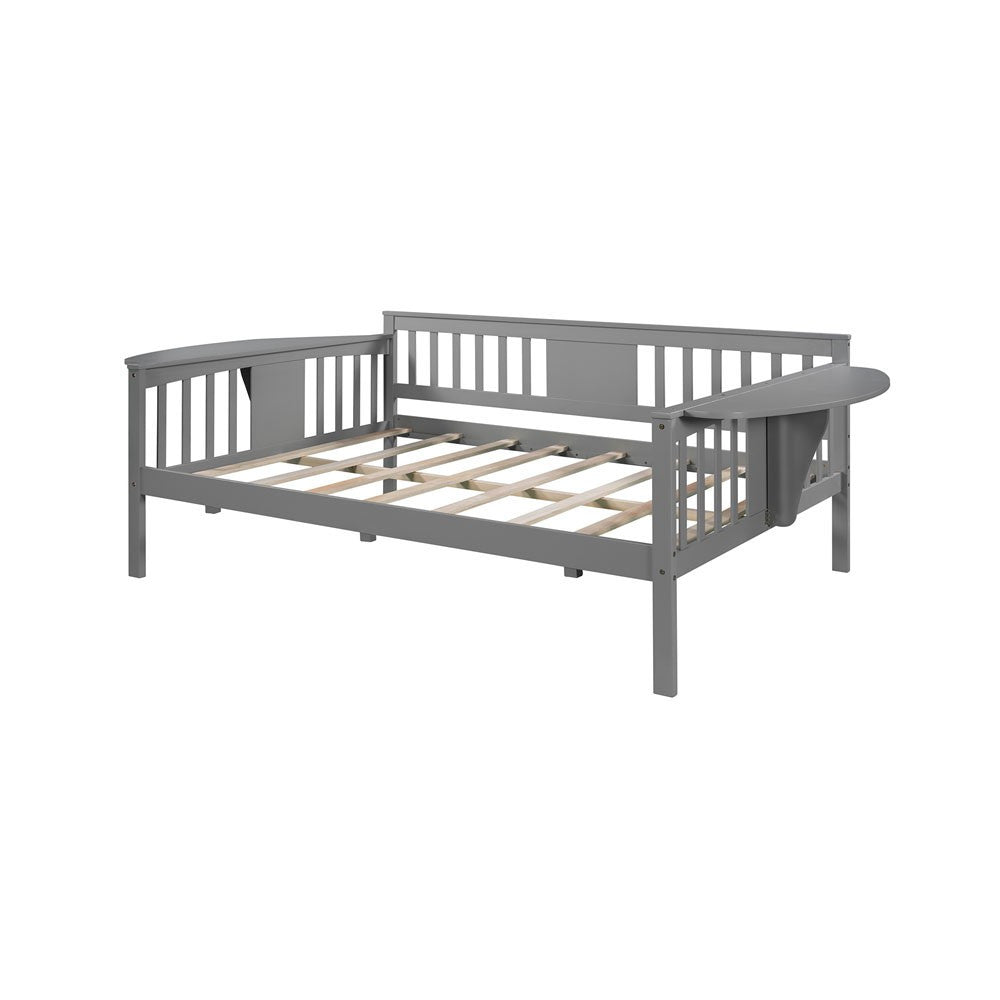 Gray Solid and Manufactured Wood Full Bed