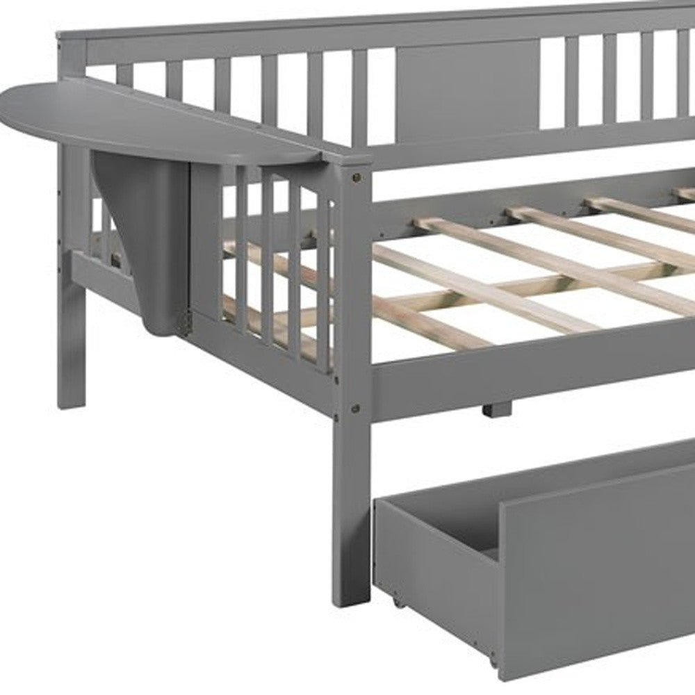 Gray Wood Full Bed Frame