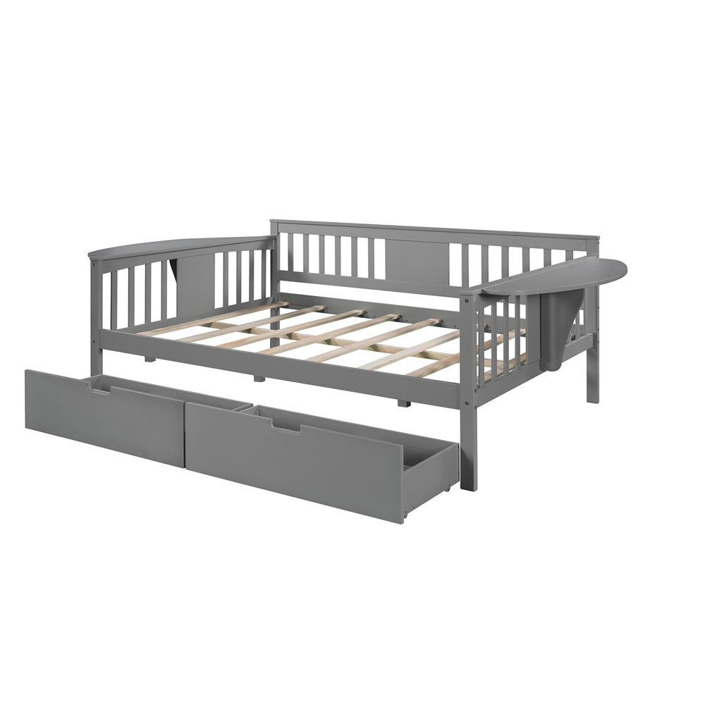 Gray Wood Full Bed Frame