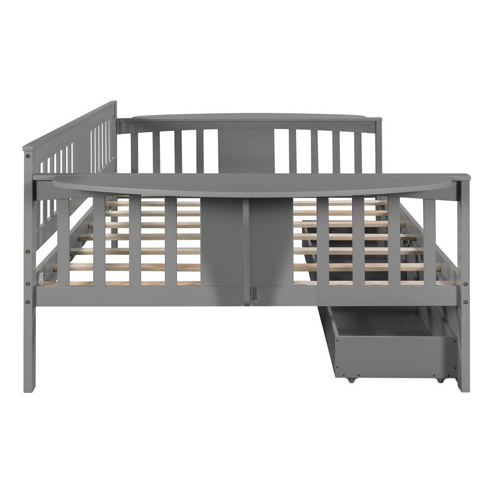 Gray Wood Full Bed Frame