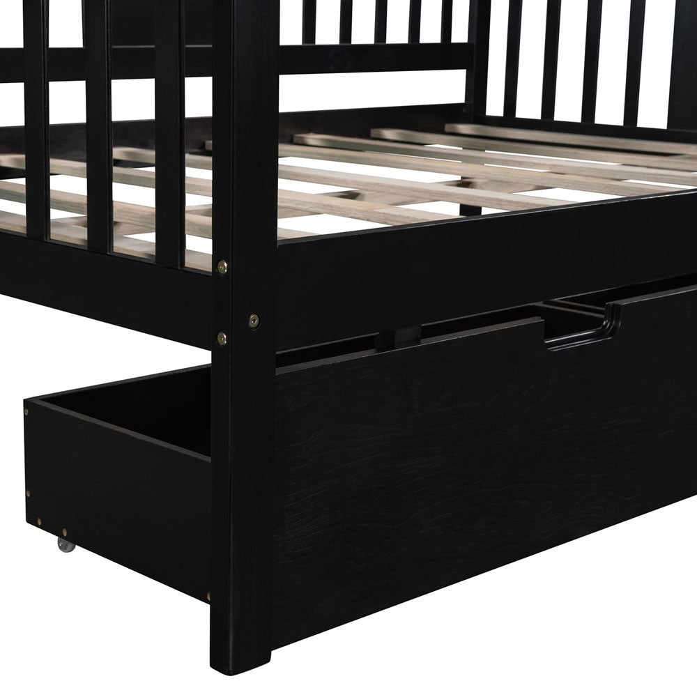 Espresso Solid and Manufactured Wood Full Bed