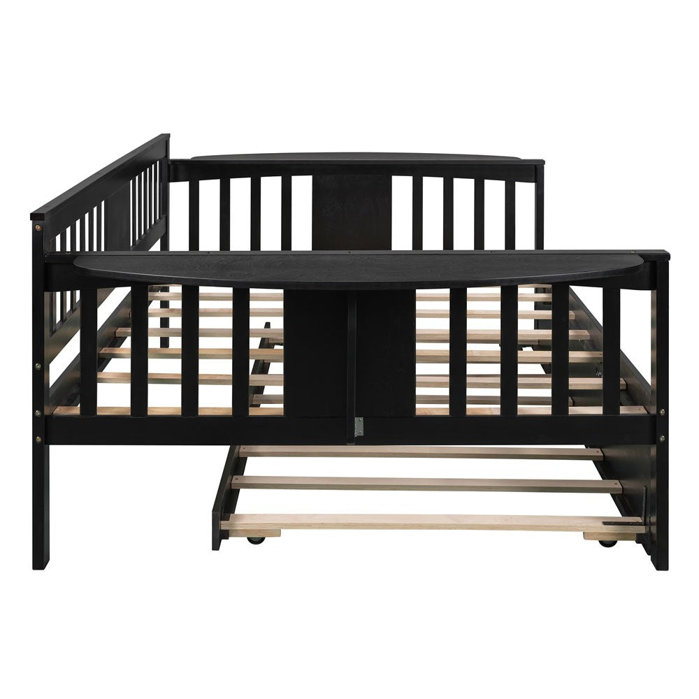 Espresso Solid and Manufactured Wood Bed with Trundle