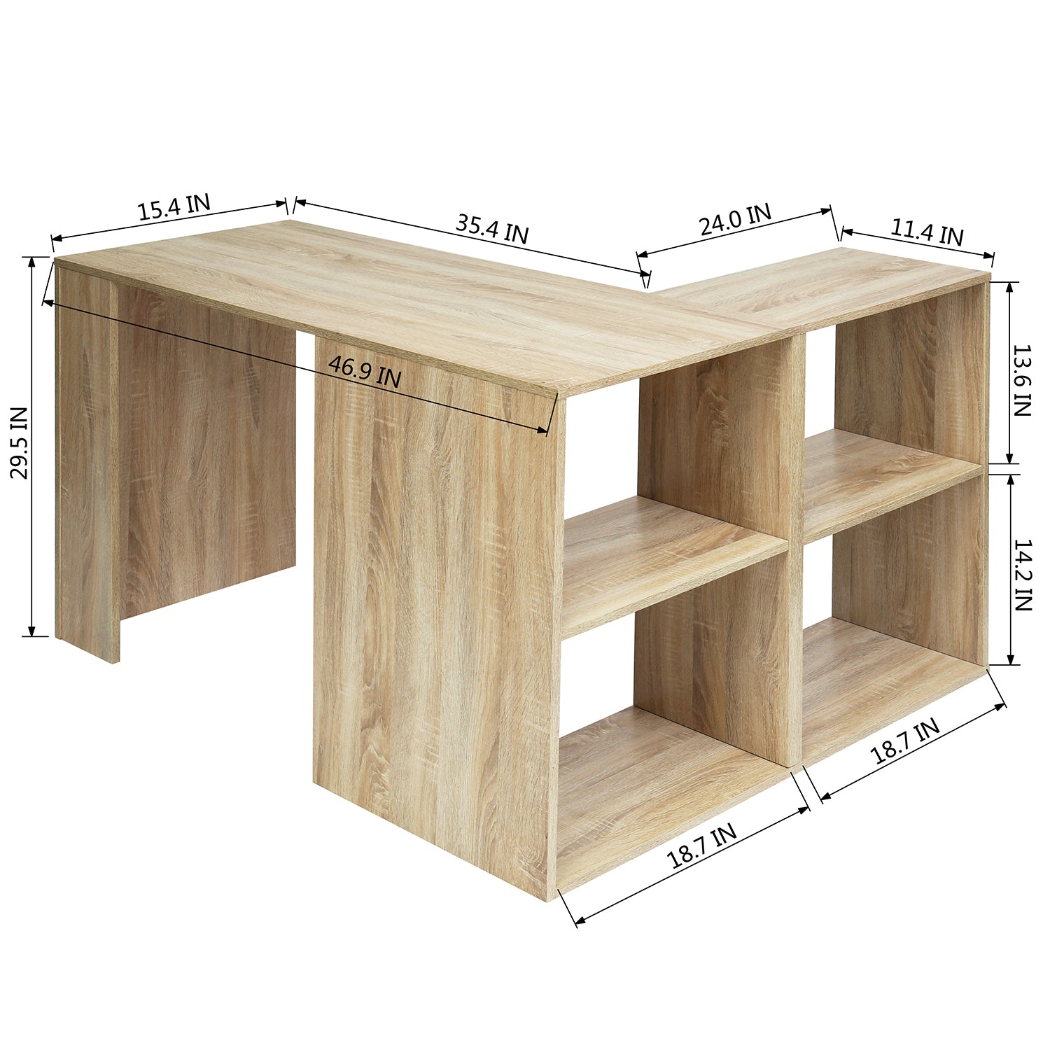 Modern Geo Walnut L Shape Computer Table