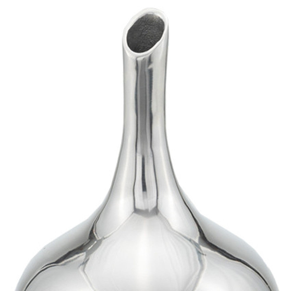 13" Aluminum Silver Bud Table Vase
