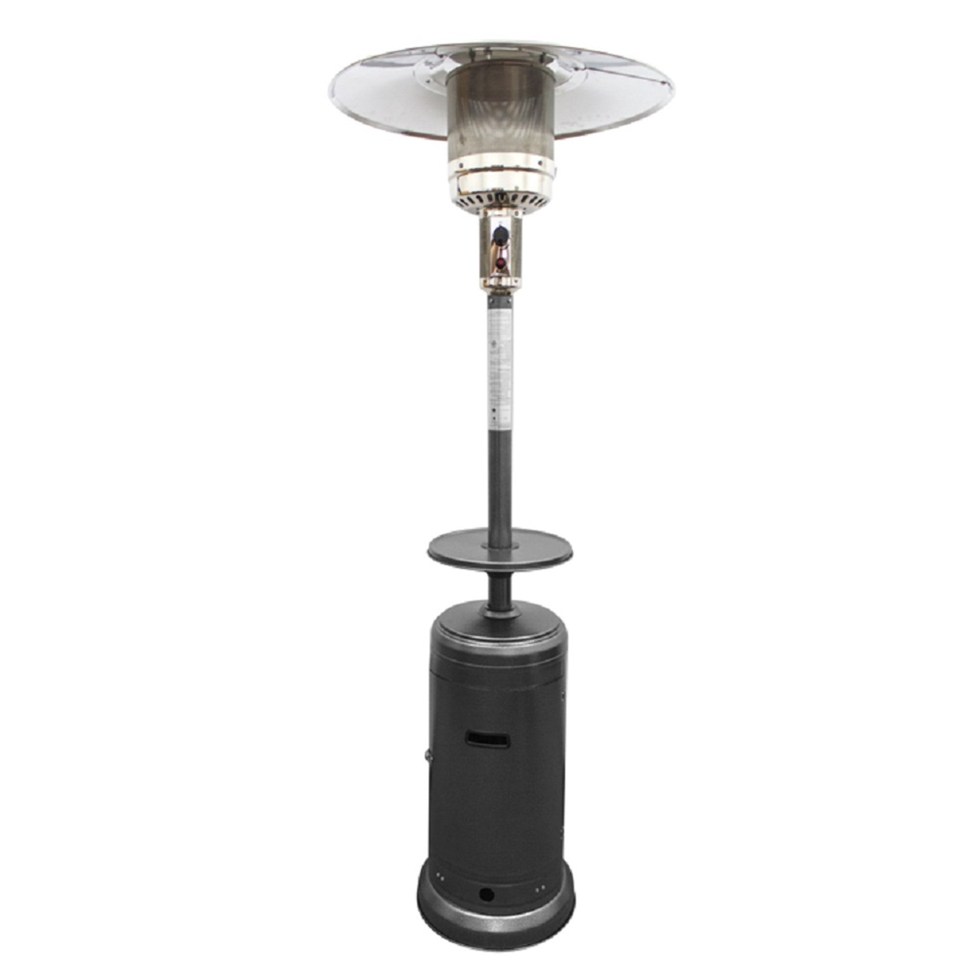 48000 BTU Silver Steel Propane Cylindrical Pole Standing Patio Heater