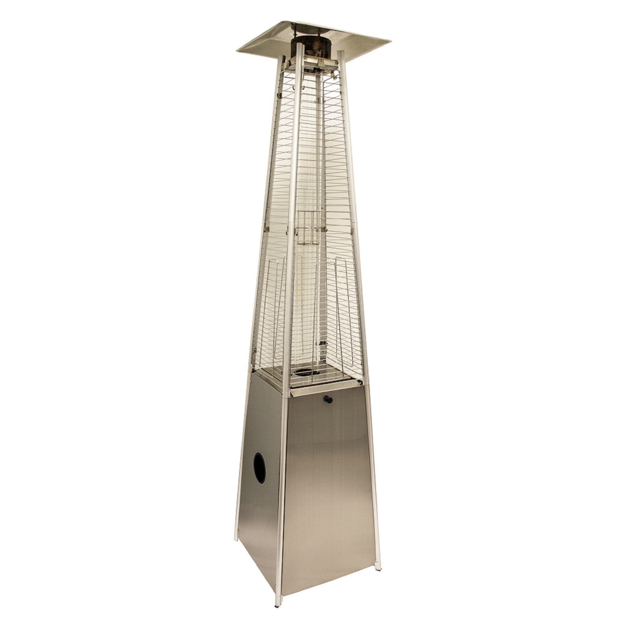 41000 BTU Silver Steel Propane Triangular Pyramid Standing Patio Heater