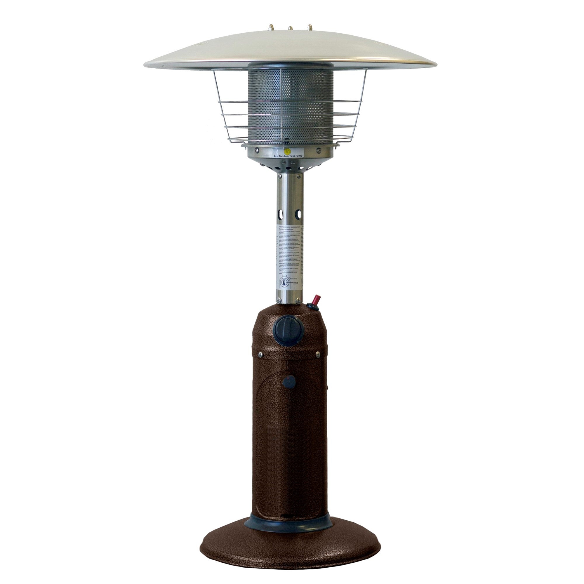 11000 BTU Bronze Steel Propane Cylindrical Pole Tabletop Patio Heater