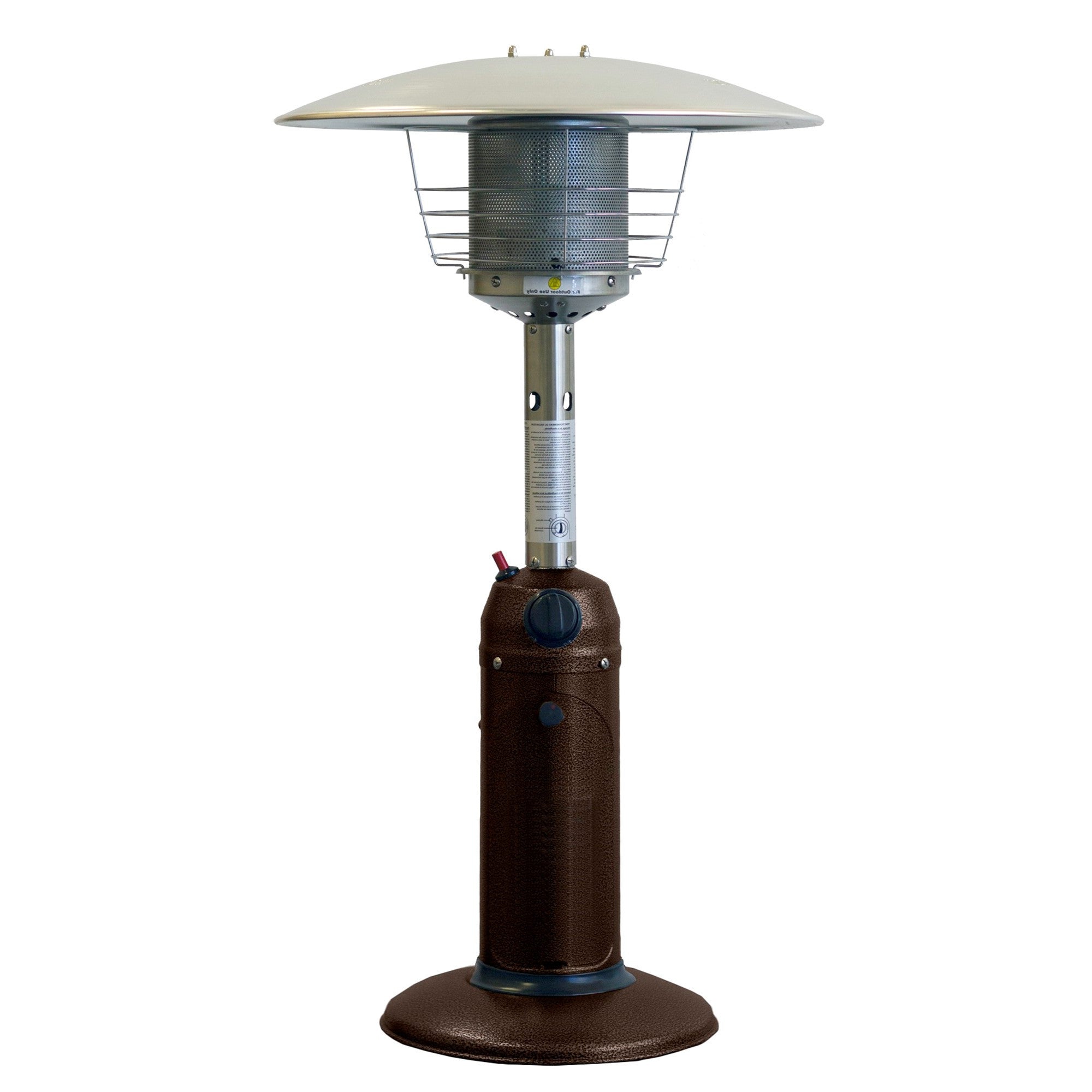 11000 BTU Bronze Steel Propane Cylindrical Pole Tabletop Patio Heater