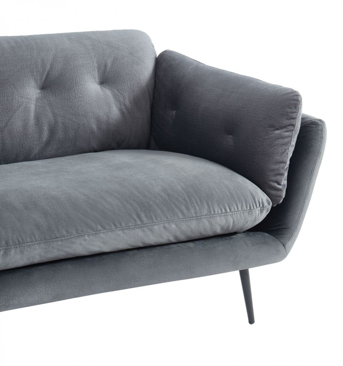 84" Dark Gray Sofa With Black Legs