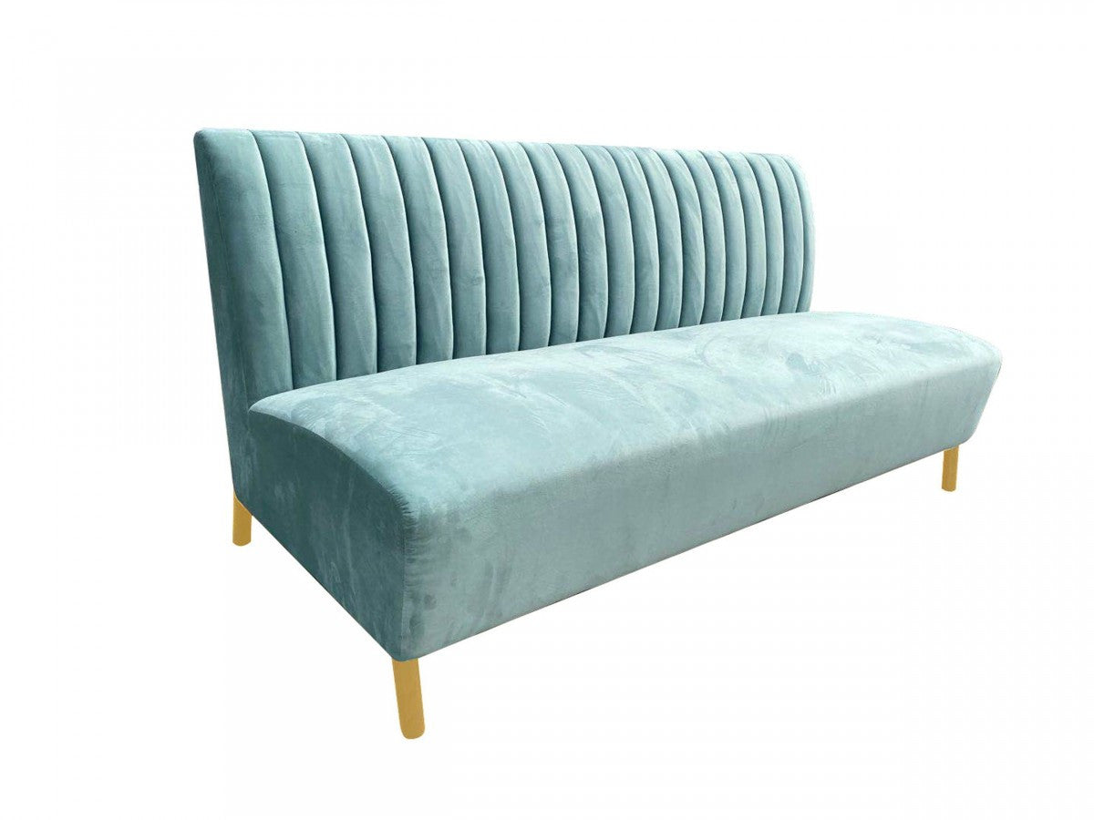 71" Light Gray Velvet Sofa With Gold Legs