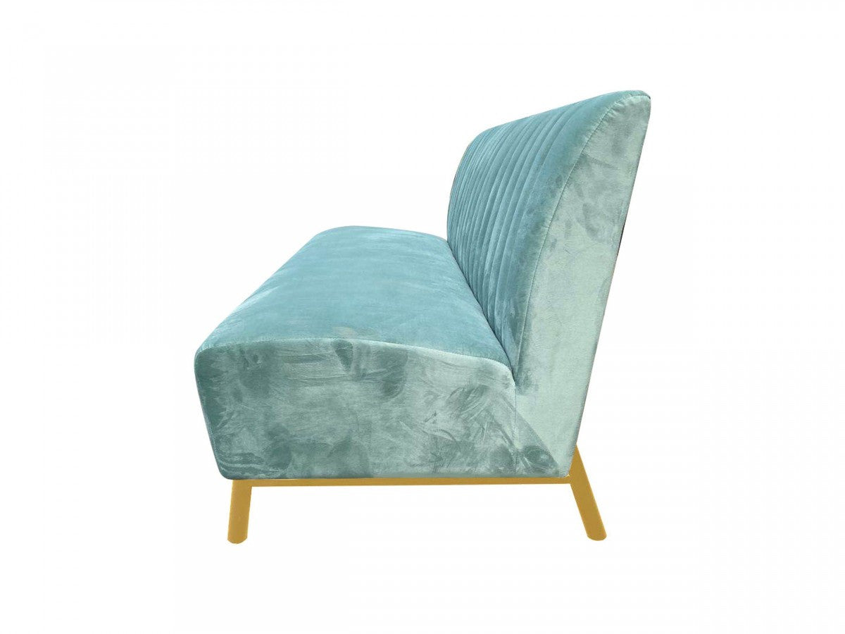 71" Light Gray Velvet Sofa With Gold Legs