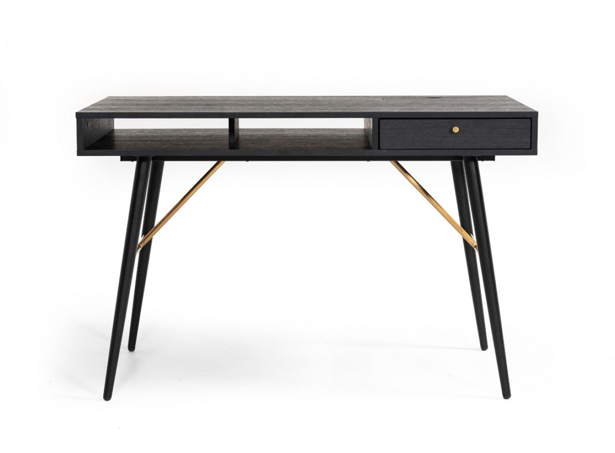 46" Black and Gold Writing Desk