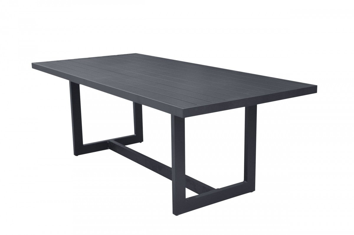 83" Gray Metal Outdoor Dining Table