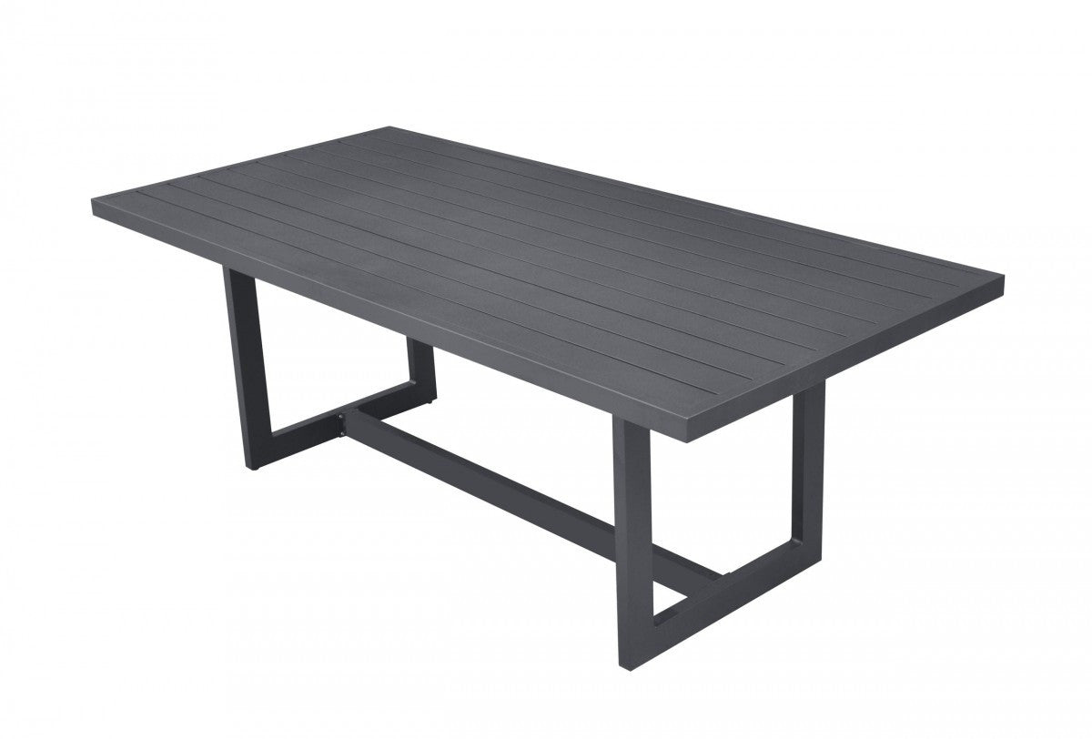 83" Gray Metal Outdoor Dining Table