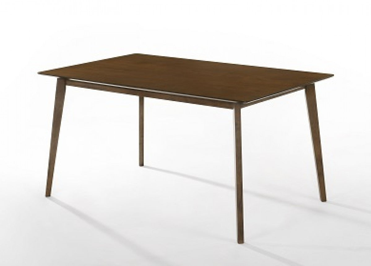 59" Walnut Rectangular Solid Wood Dining Table