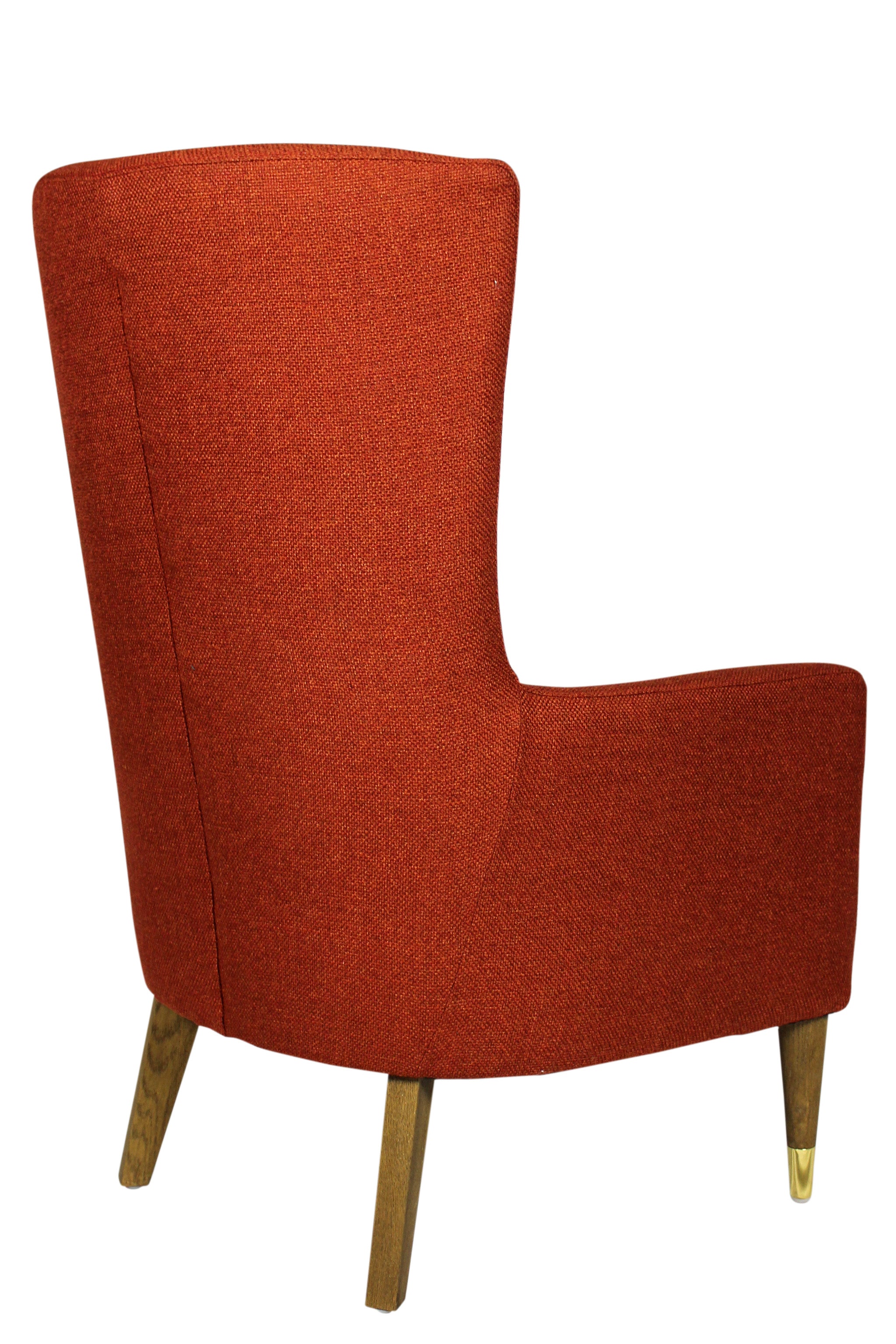 28" Orange And Natural Solid Color Lounge Chair