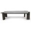 33" Dark Gray and Brown Concrete And Solid Wood Coffee Table