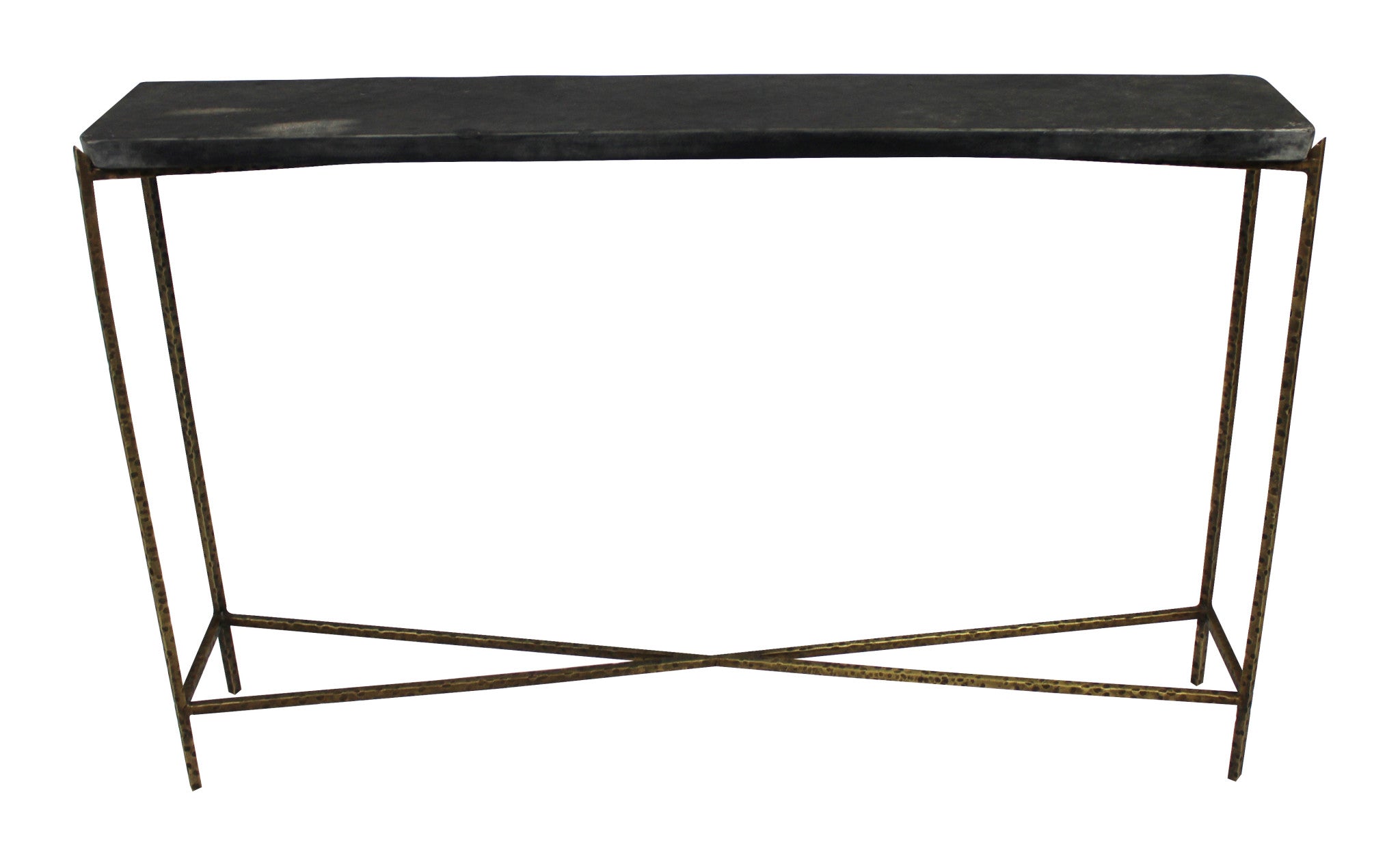 48" Black and Gold Stone Frame Console Table