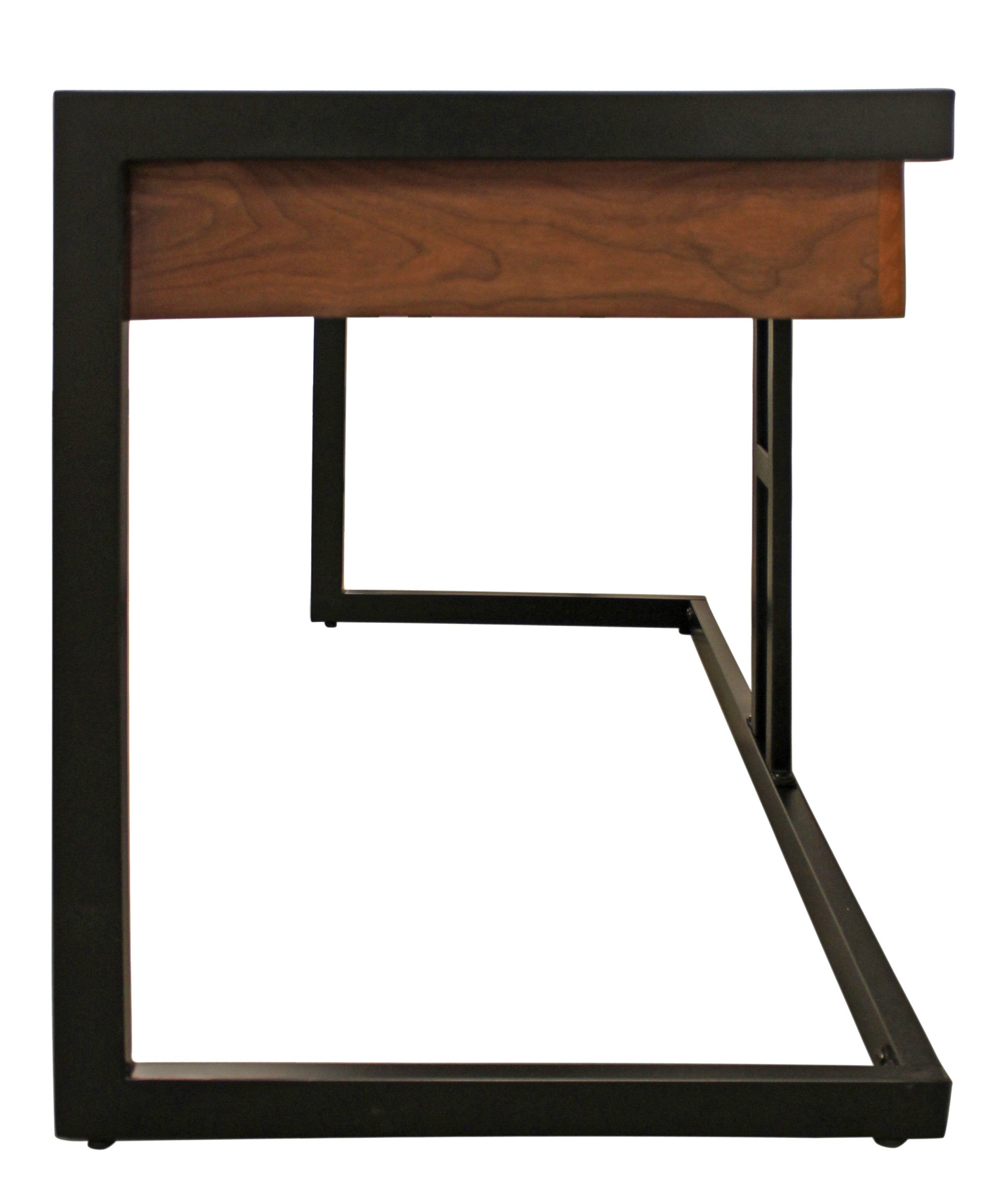 54" Natural and Black Solid Wood Writing Desk With Three Drawers