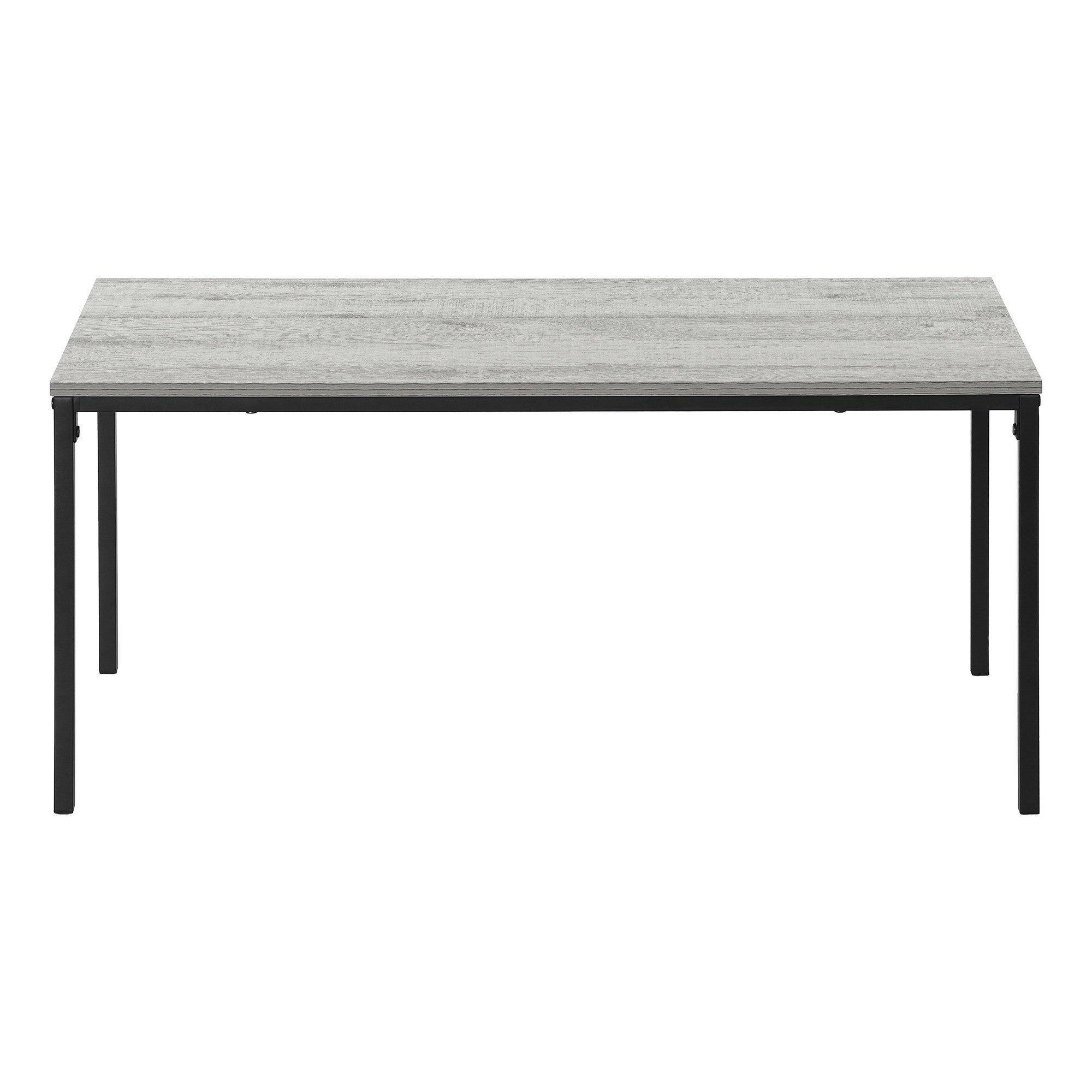 40" Gray And Black Wood And Metal Coffee Table