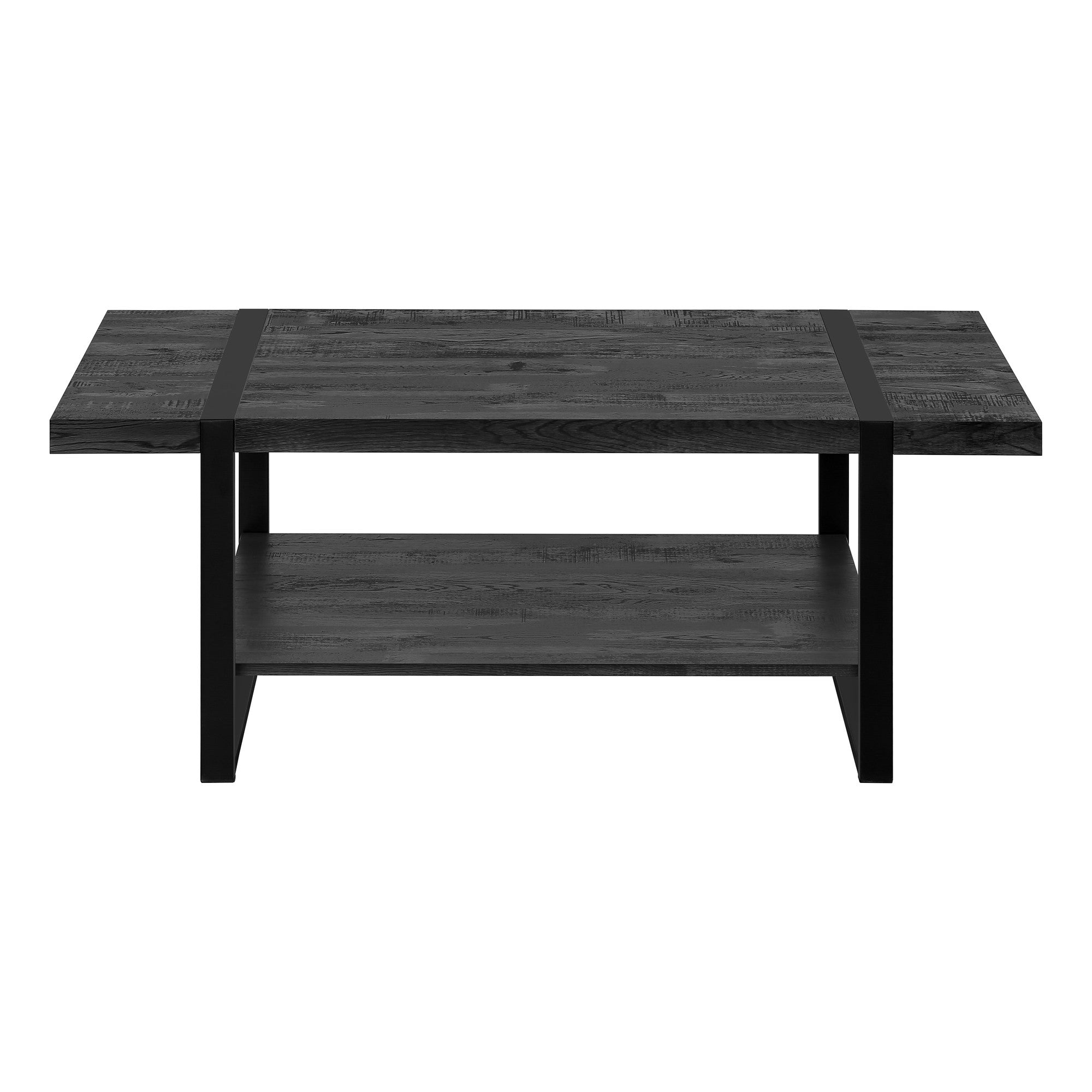 47" Black Coffee Table With Shelf