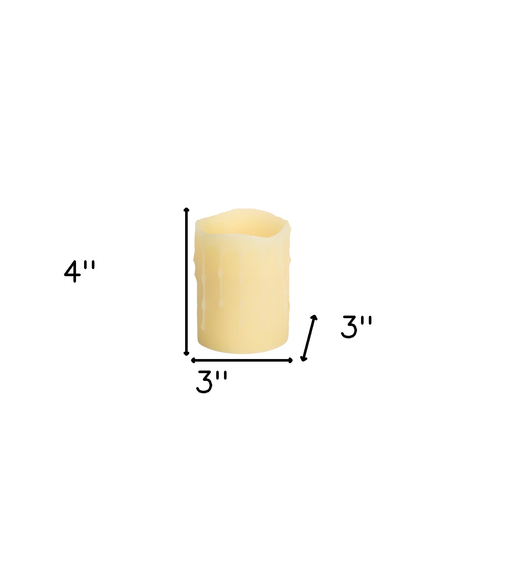 Set of Three Yellow Flameless Pillar Candle