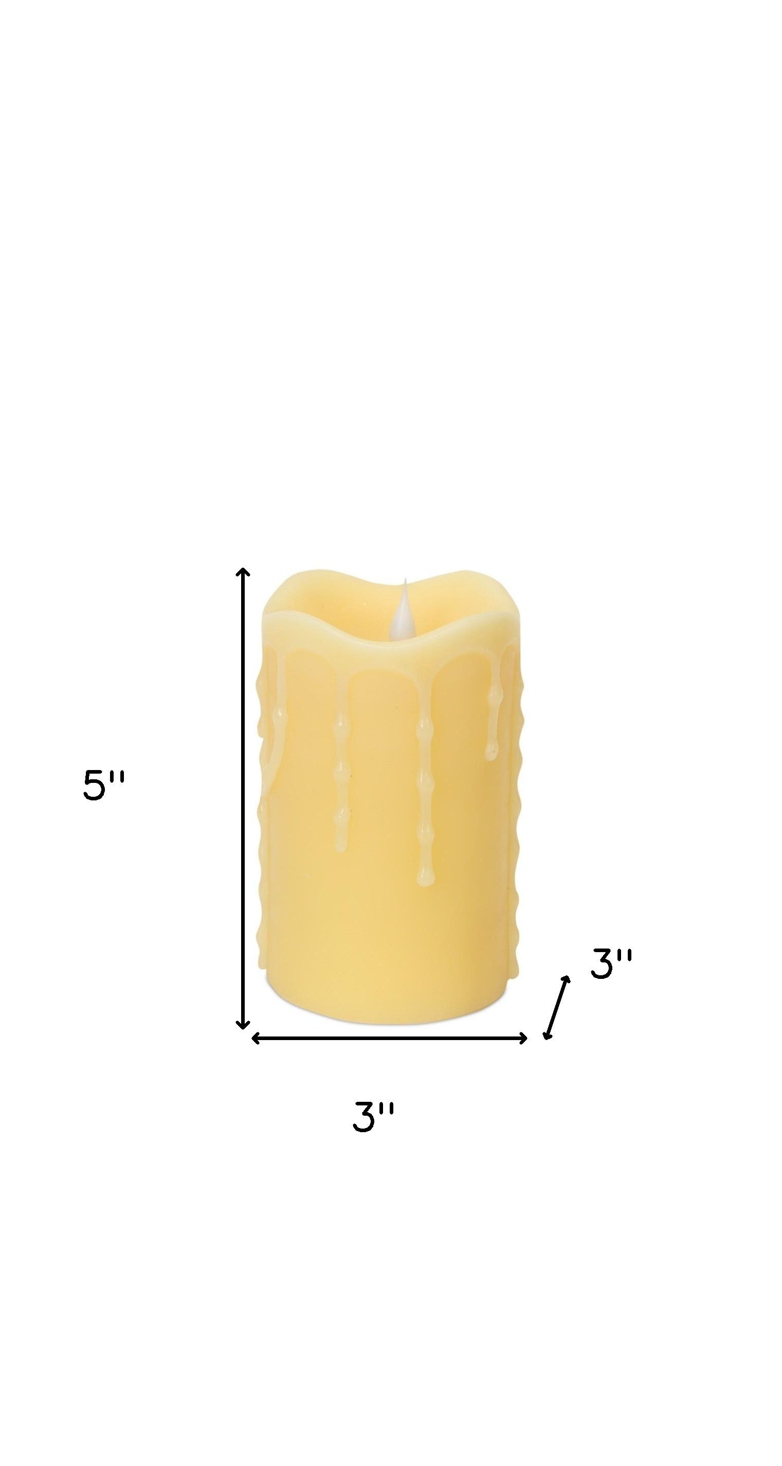 Set of Two Yellow Flameless Pillar Candle