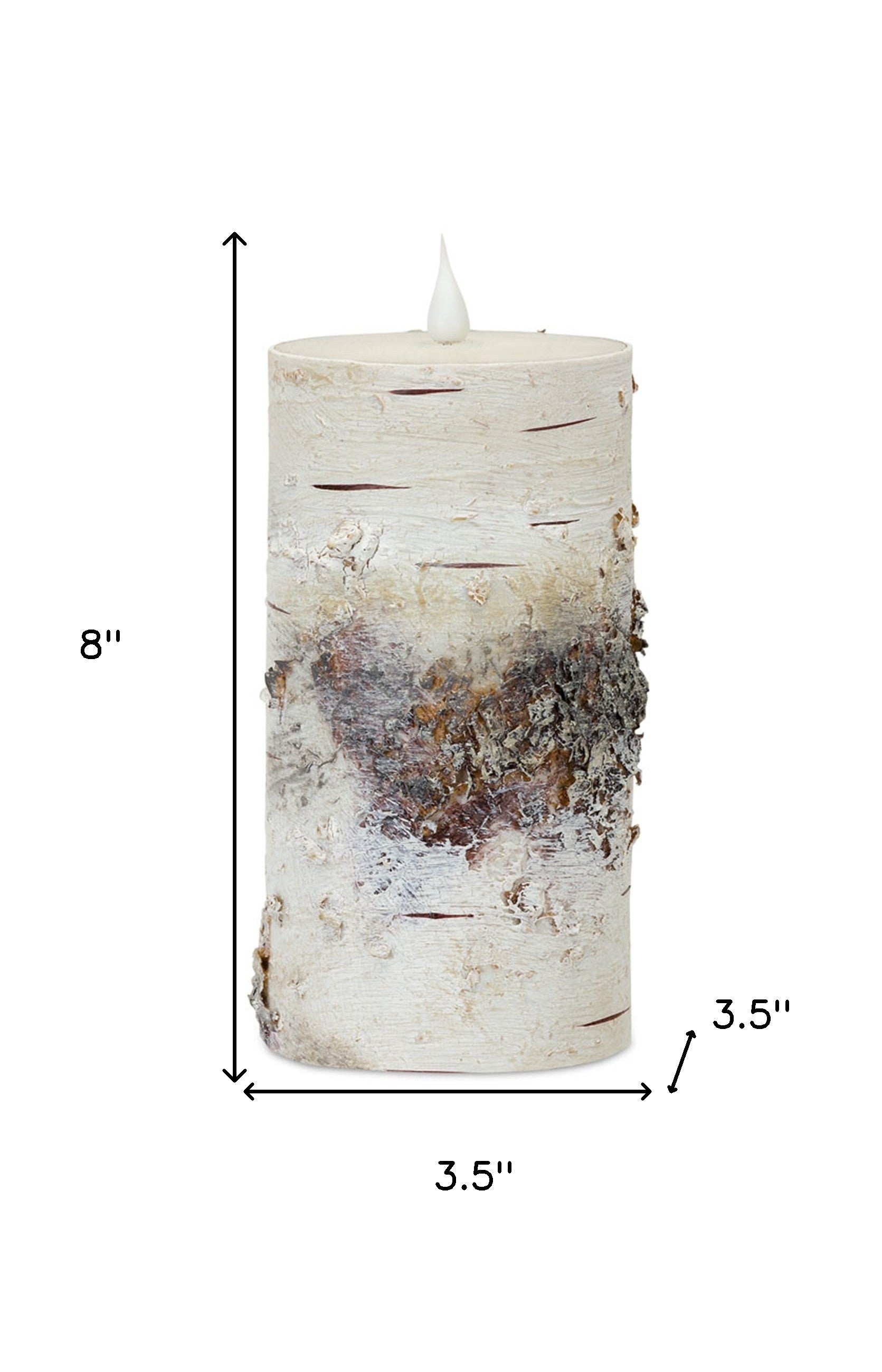 8" Beige and Ivory Flameless Pillar Candle